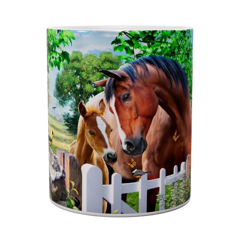 At The Garden Gate - Horses Mug