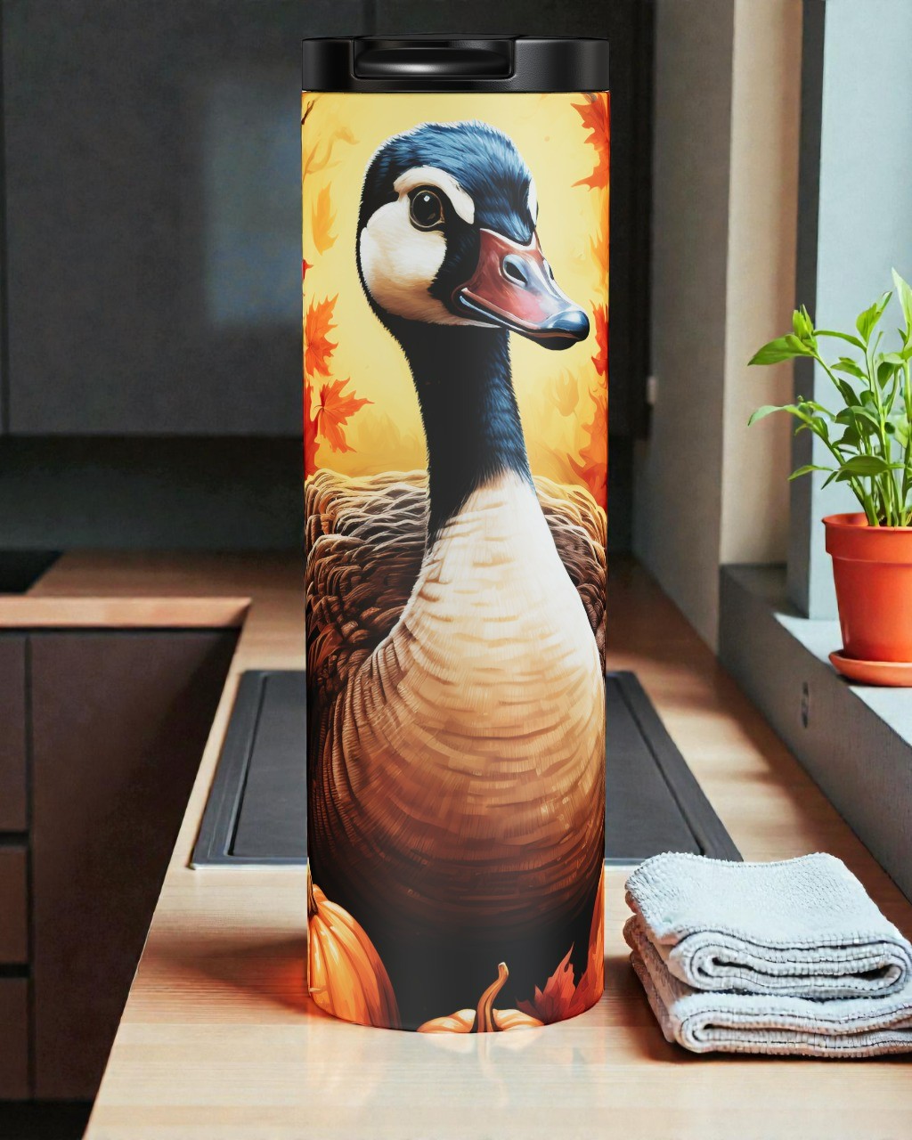 Autumn Pumpkin Goose Tumbler