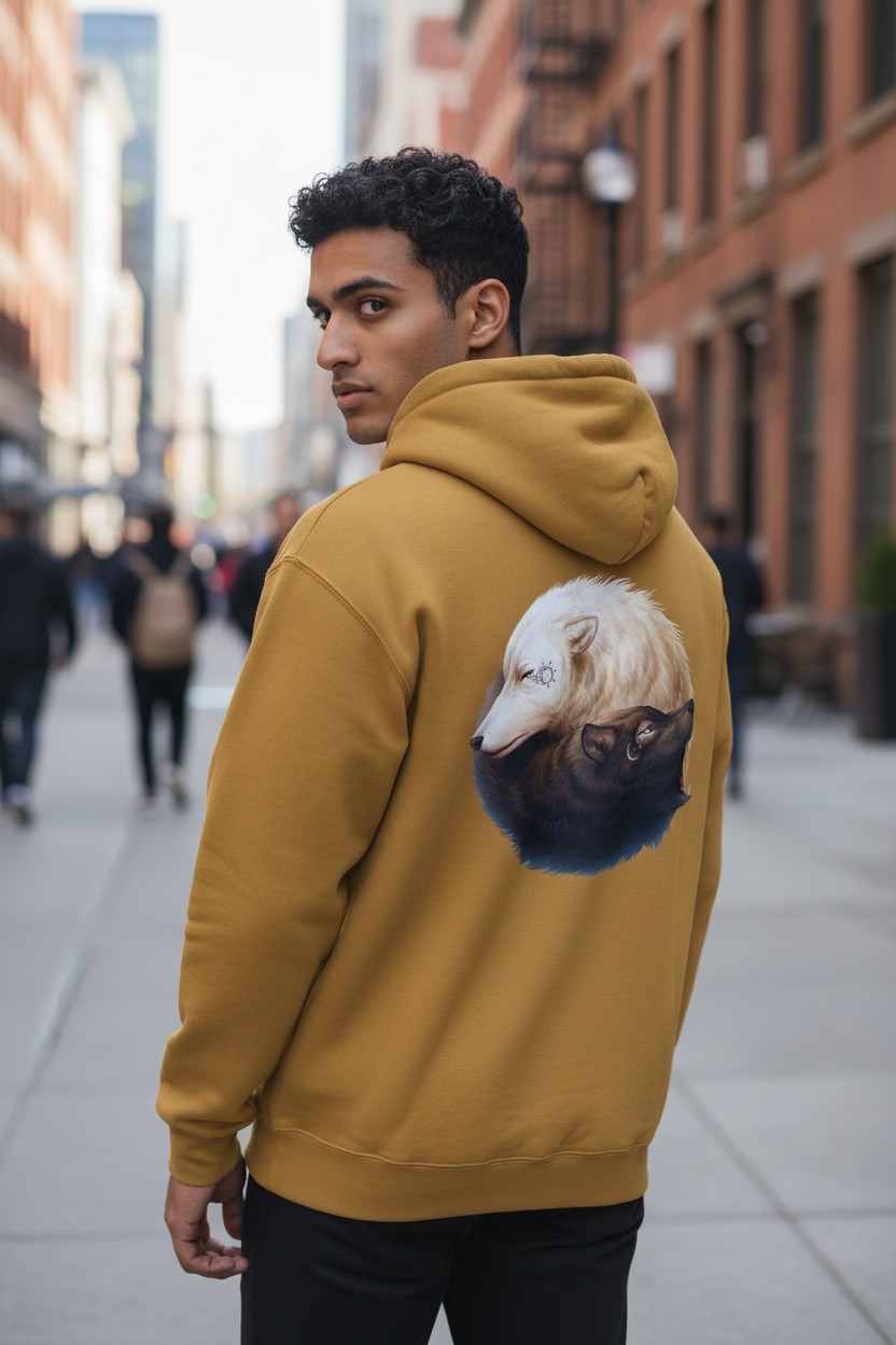 Yin And Yang Wolves Hoodie