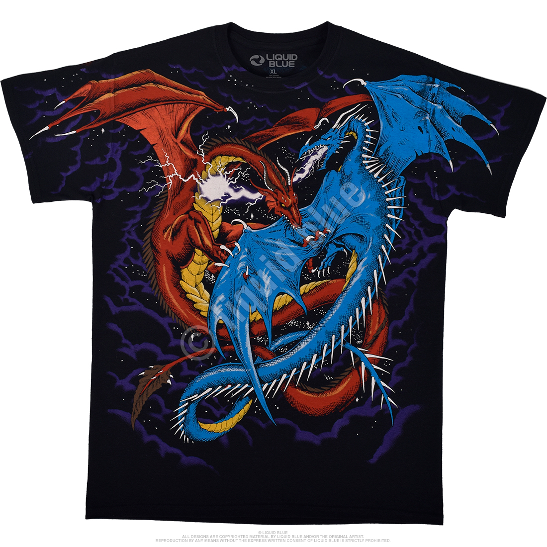 31777f__50993 Dueling Dragons Dark Fantasy T-shirt
