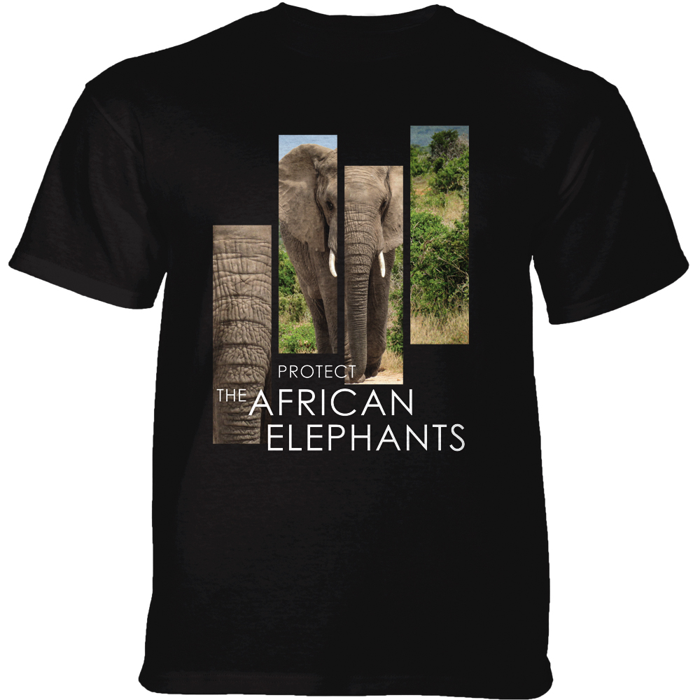 Protect African Elephant Split Portrait Black