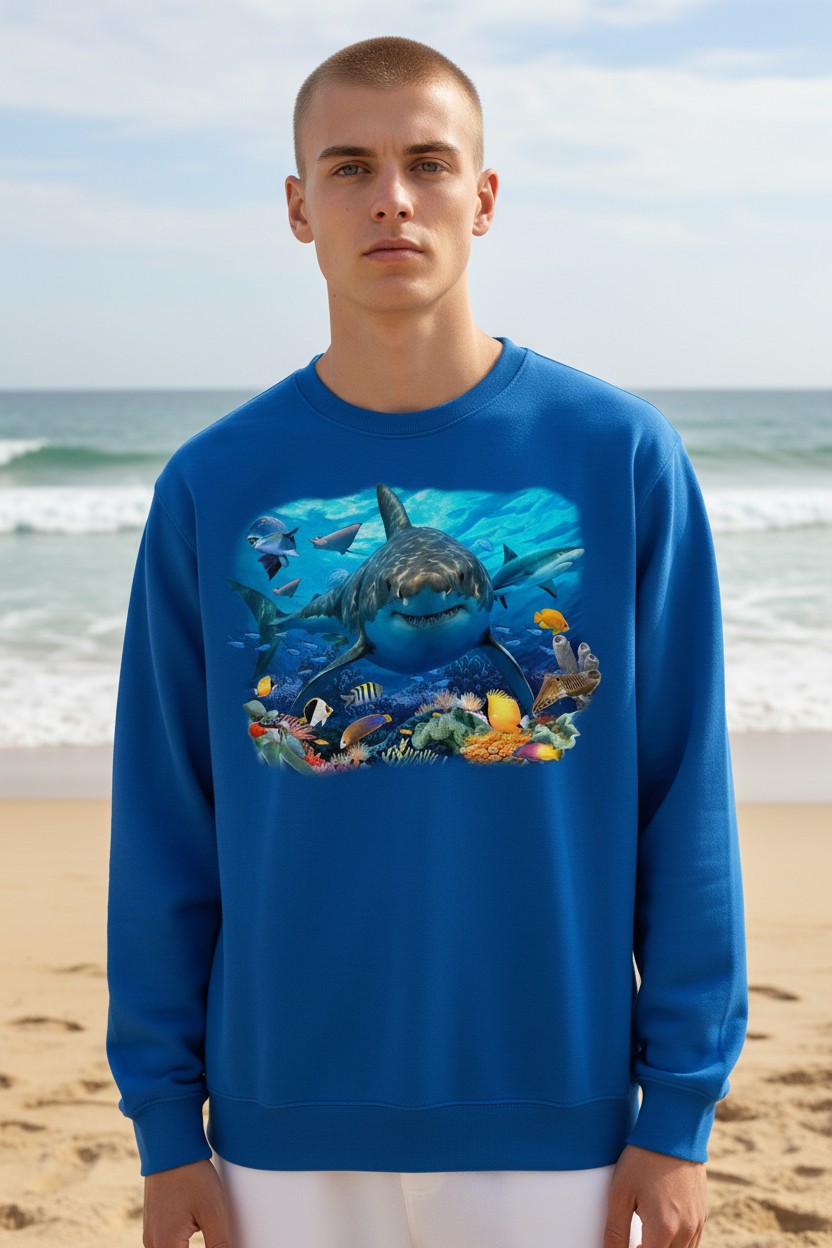Great White Shark And Sealife Sweater