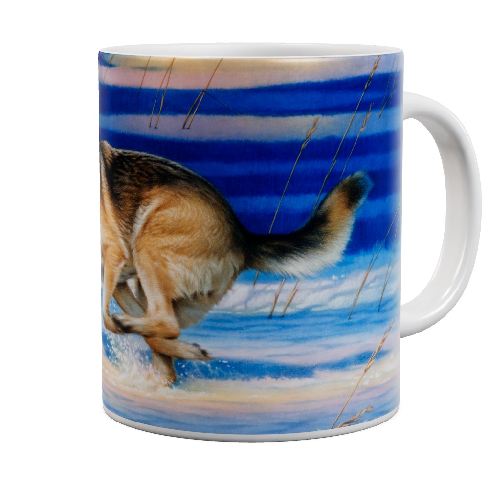 57JN57888-4 Wolf Snow Beat Mug