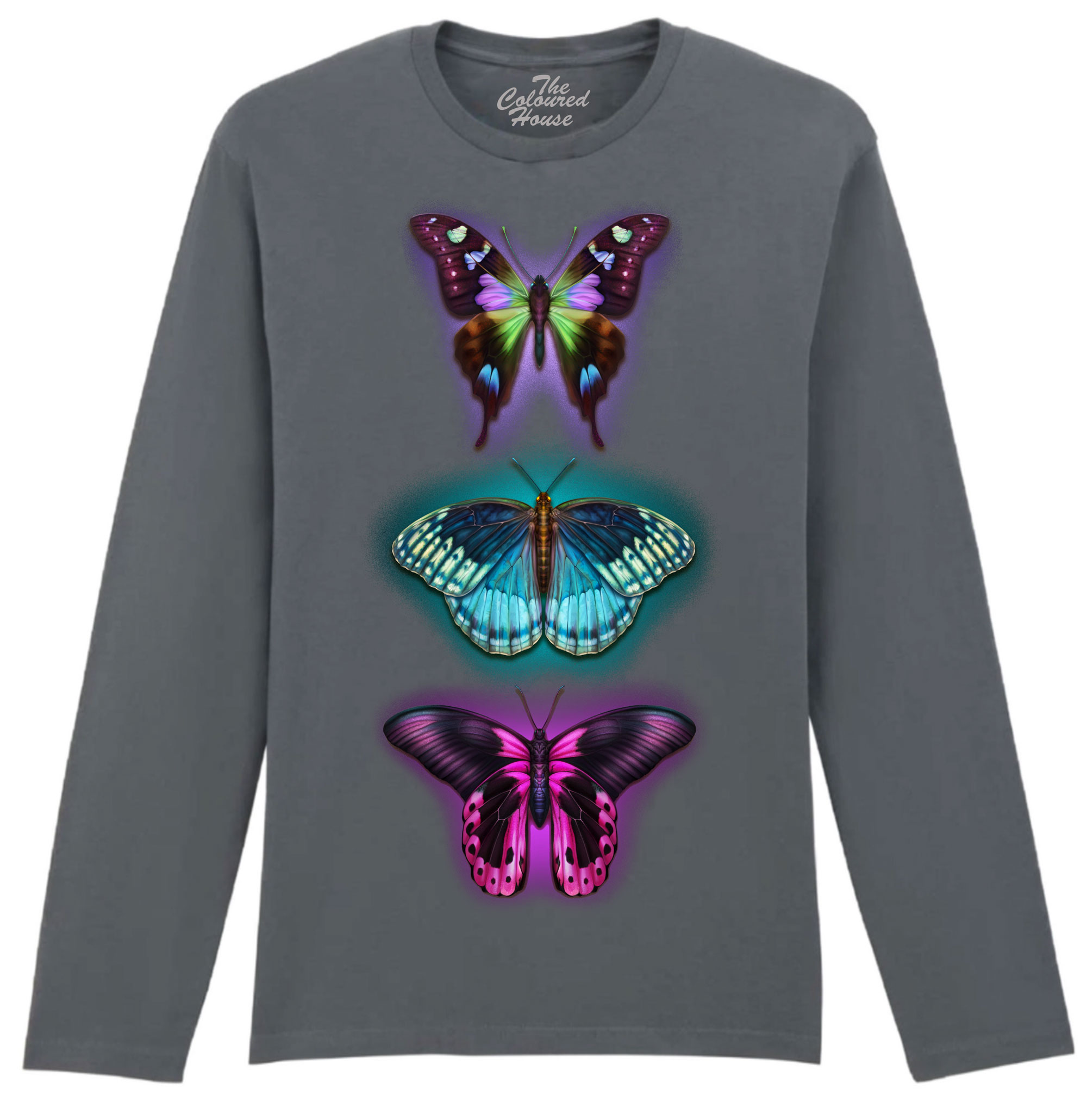 3 Colorful Butterflies Longsleeve