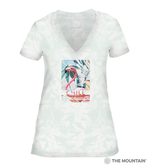 Chill Womens V-Neck Tri-Blend - Green