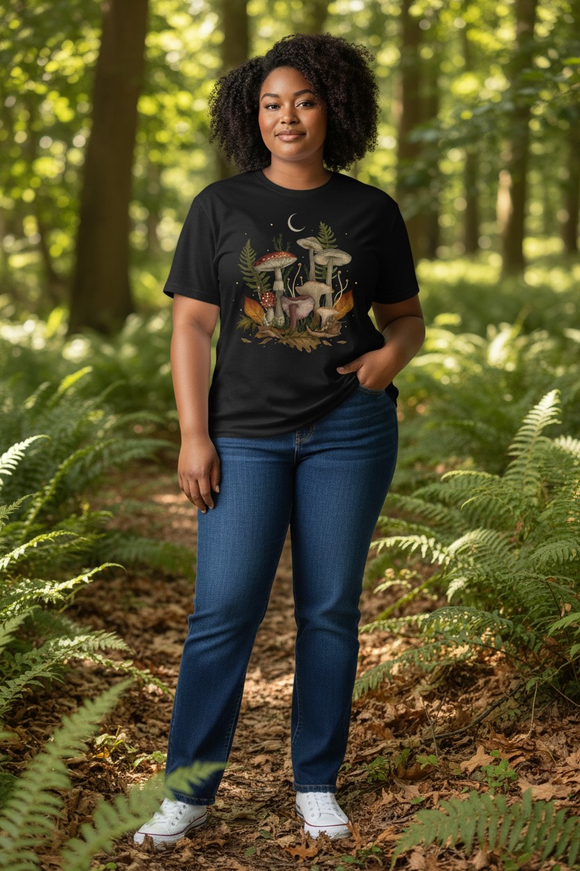 Autumn Mushrooms Ladies T-shirt