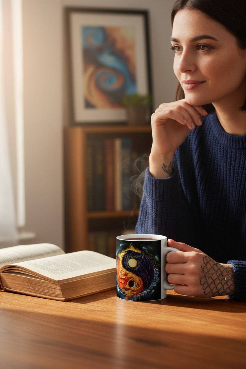 Yin Yang Dragon Mug