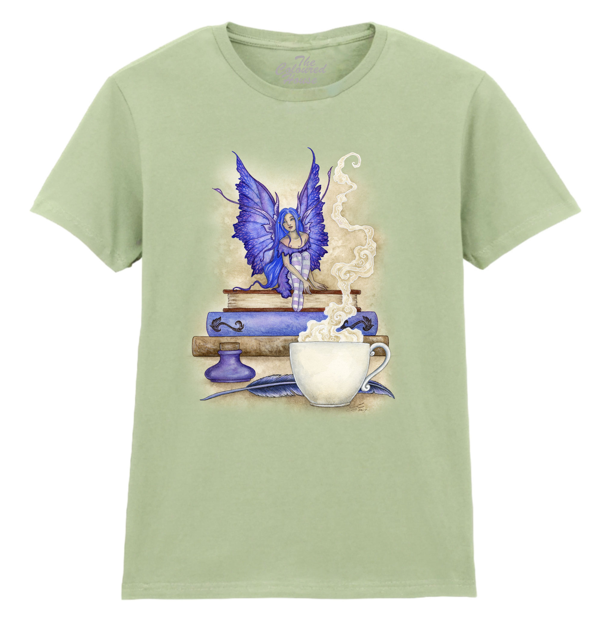 Blue Bookworm Ladies T-shirt