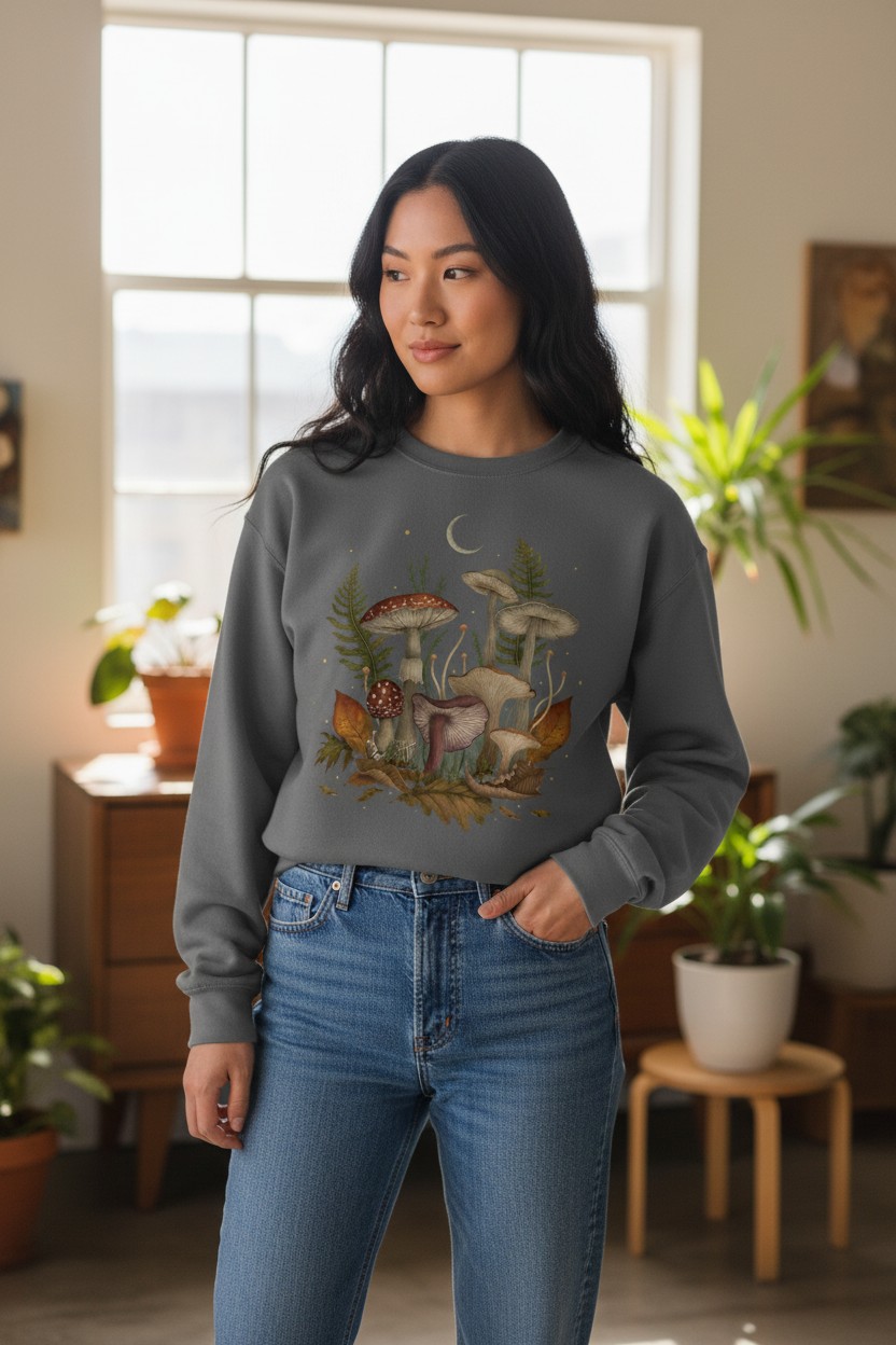 Autumn Mushrooms Sweater