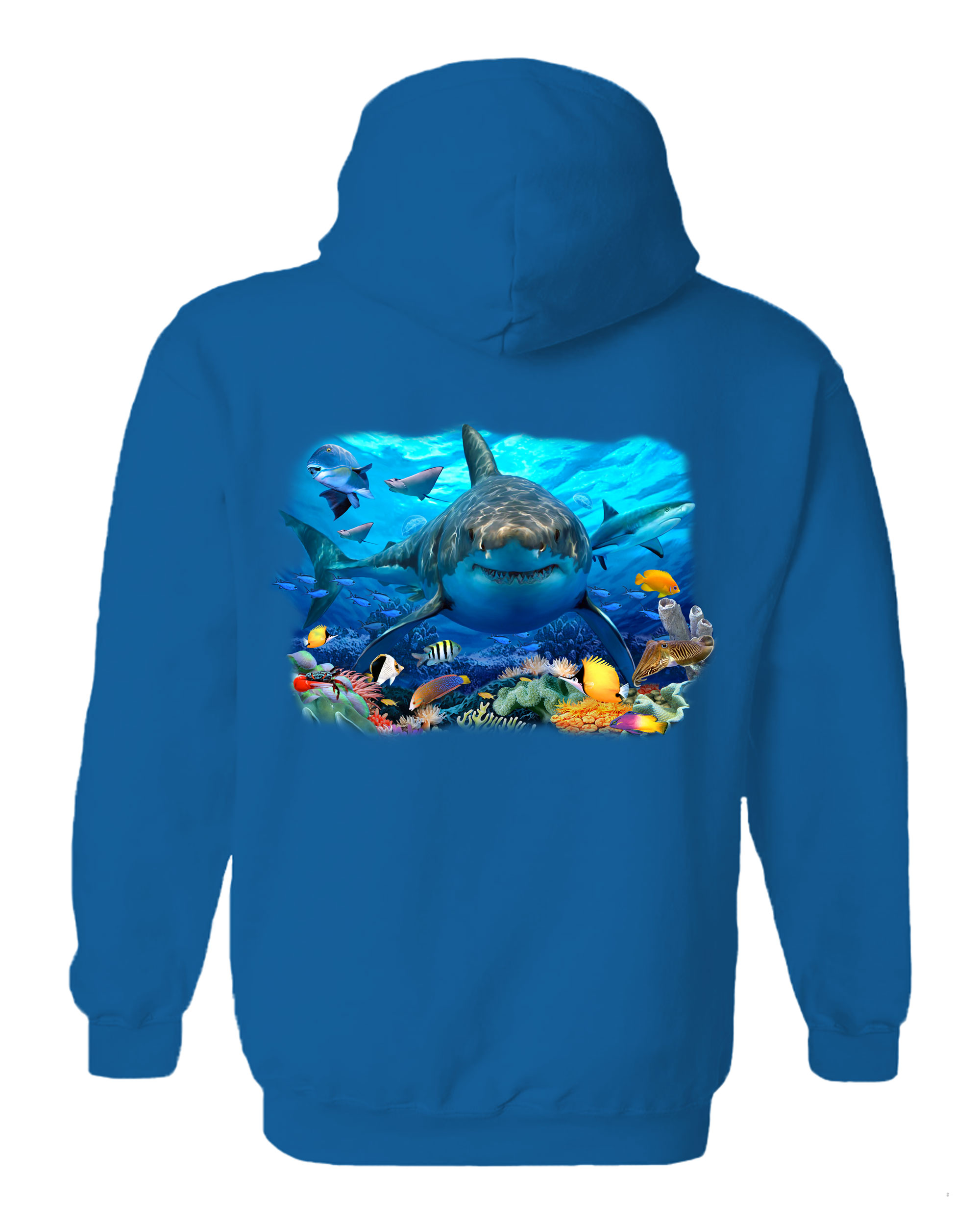 Great White Shark And Sealife Hoodie