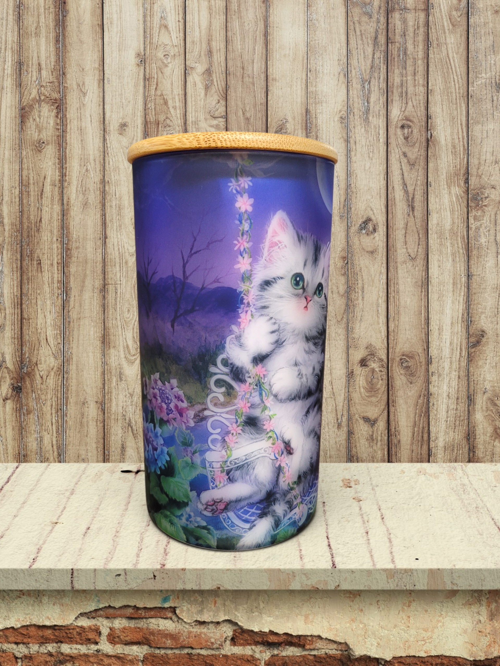 Moonlight Swing - Cat - Storage Jar 25Oz