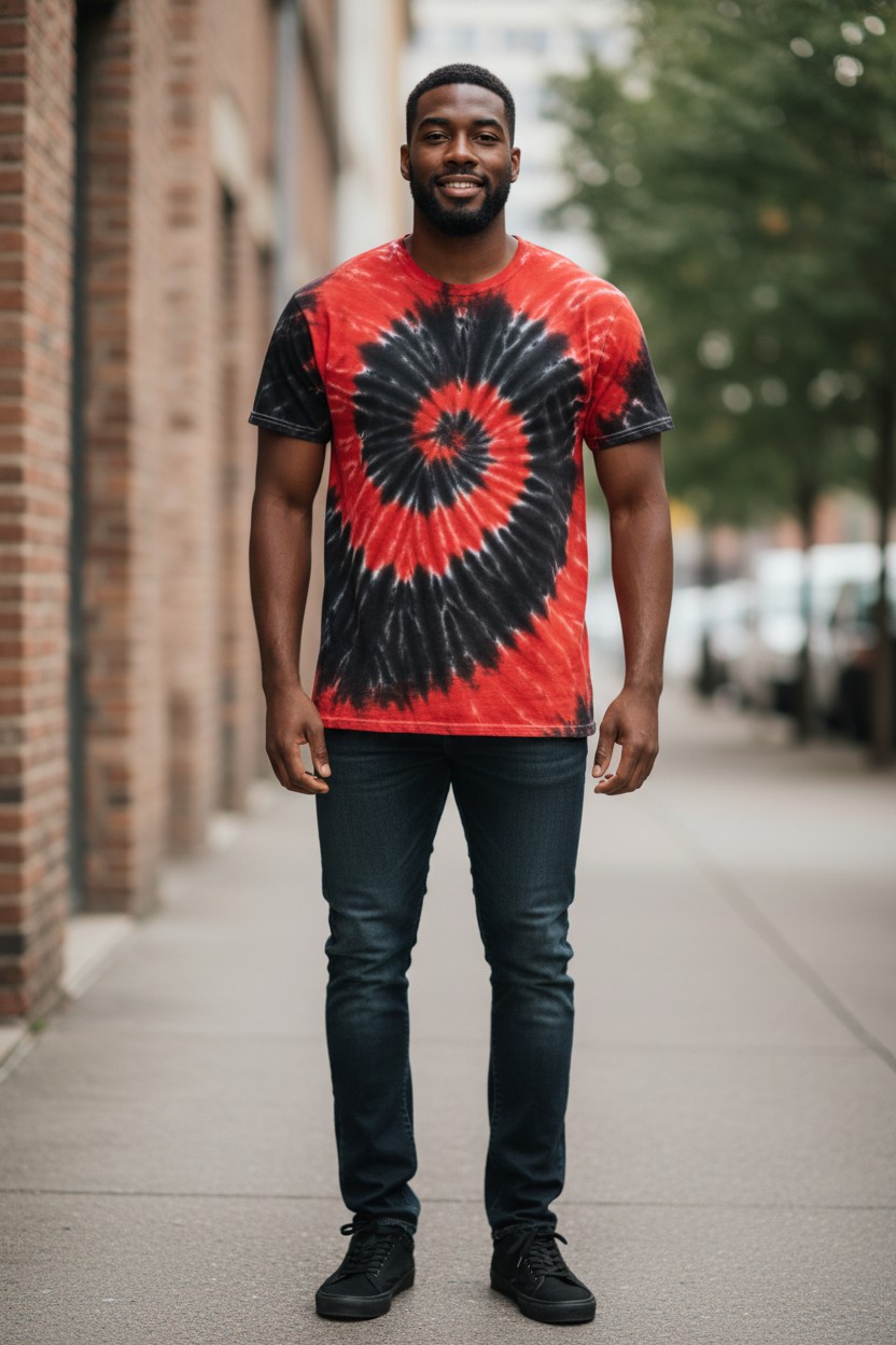 Swirl Red Black