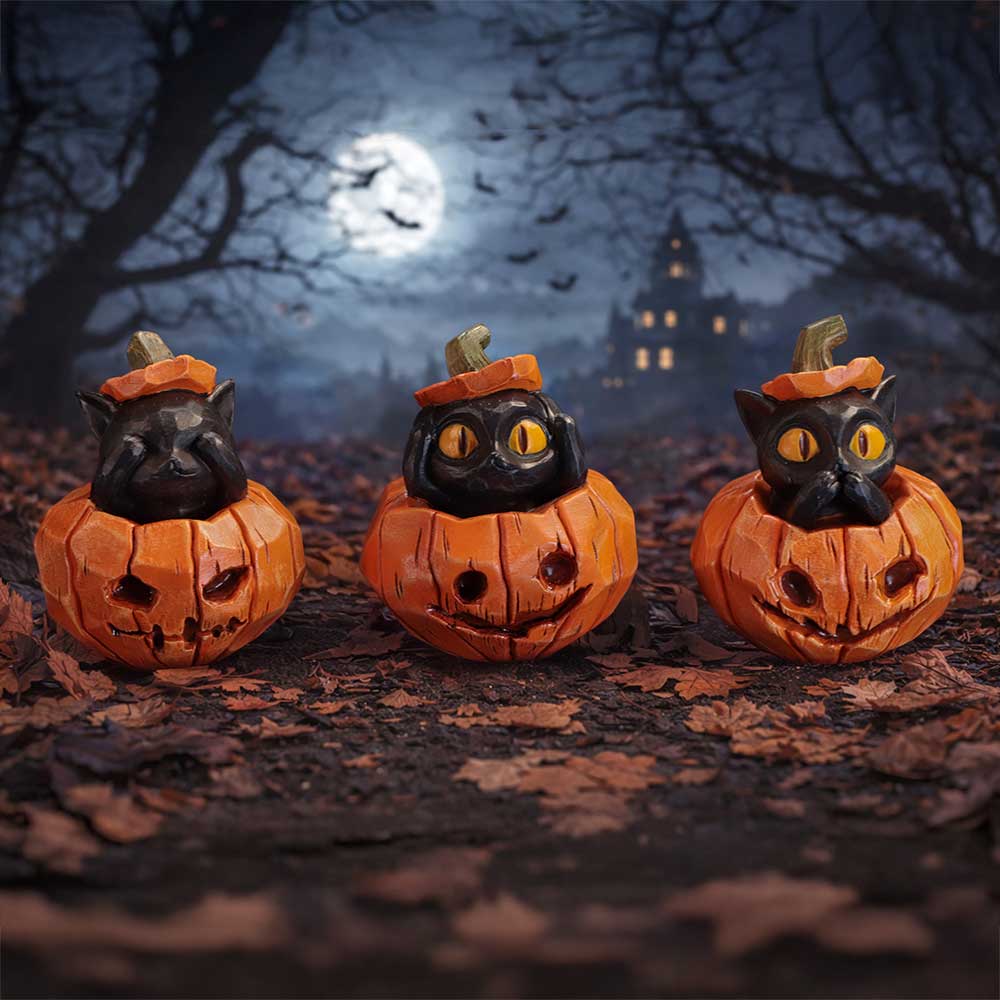 Three Wise Pumpkin Patch - Cats 7.7cm