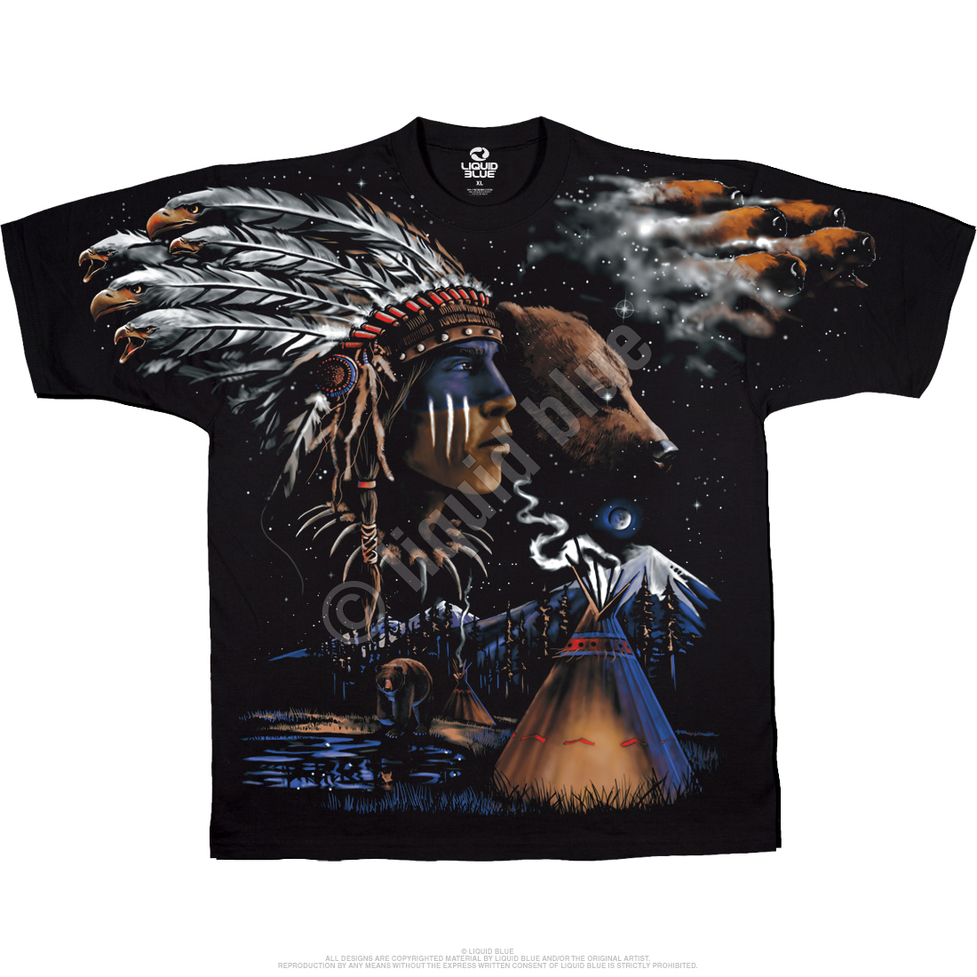 31153f__25861 Indian Bear American West T-shirt
