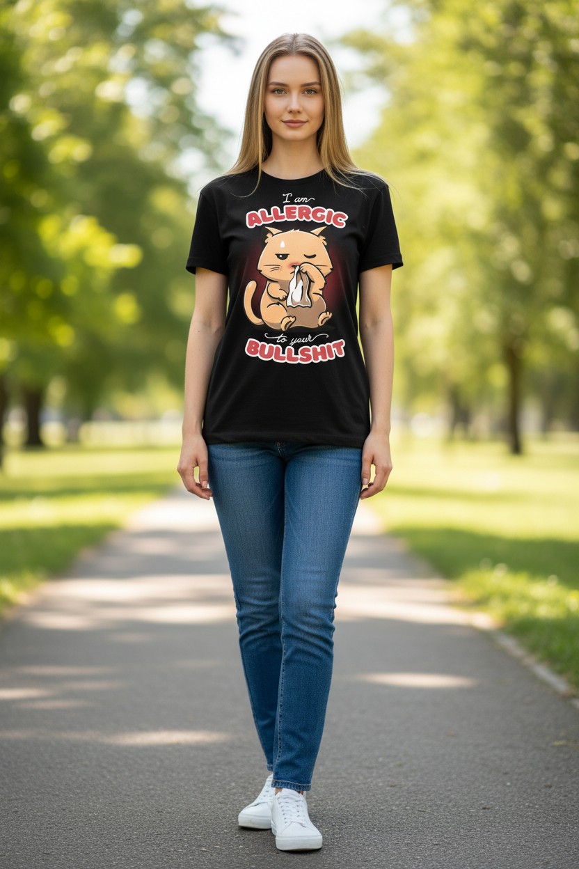 Allergic To Your Bullshit Ladies T-shirt