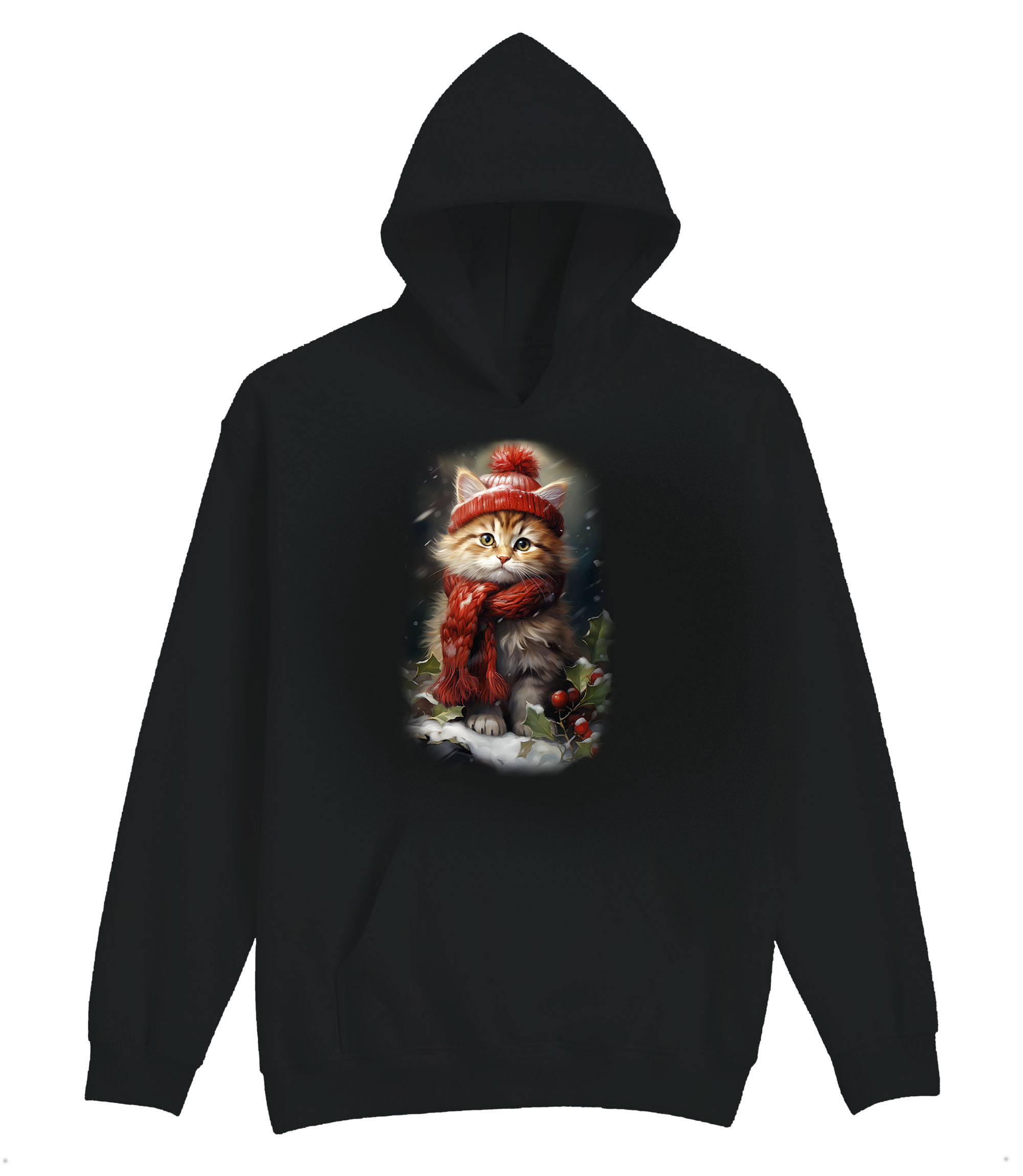 Red Cat In The Snow Hoodie