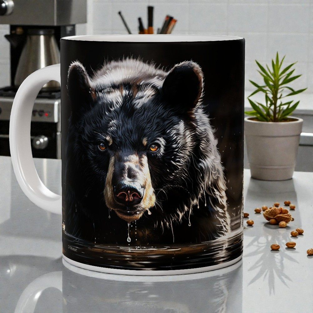 Black Bear In Water Mug