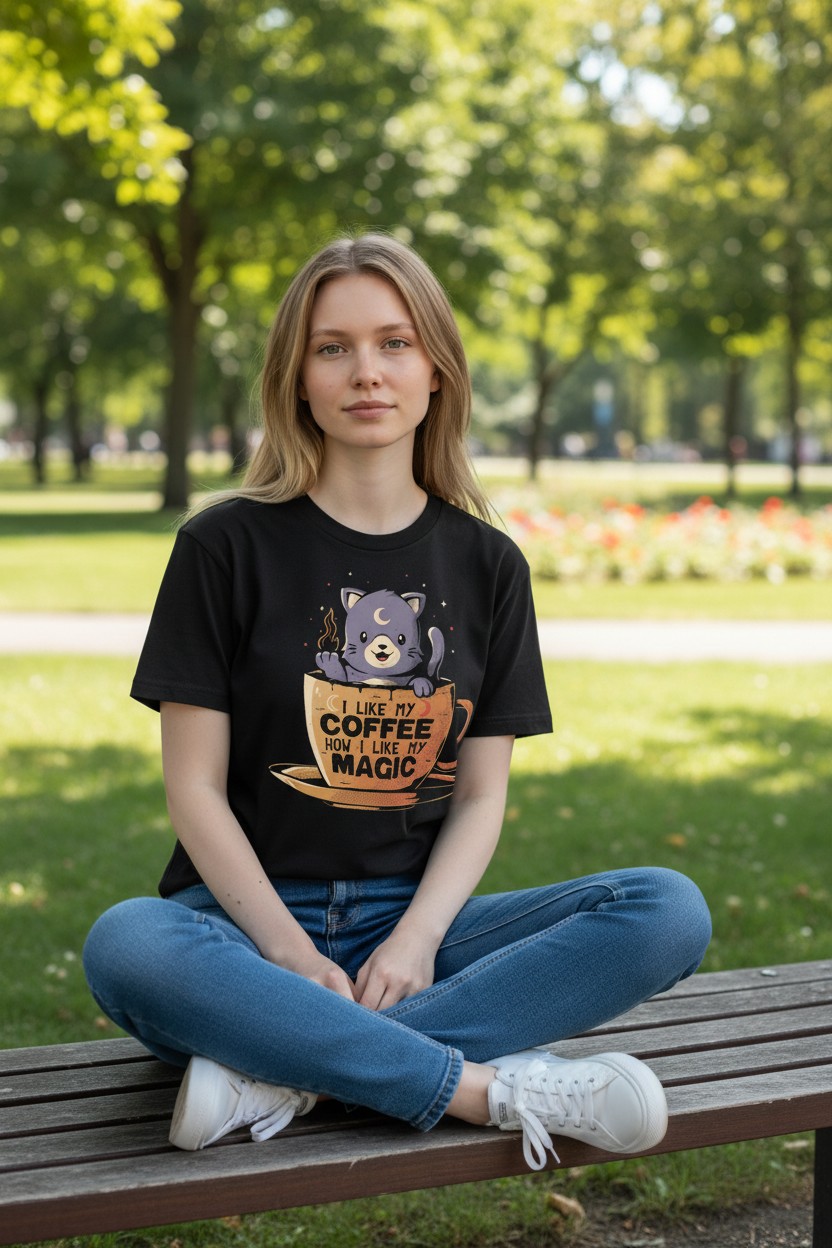 Black Coffee Shein Ladies T-shirt