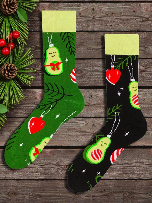 Crazy Warm Socks Holiday Avocado