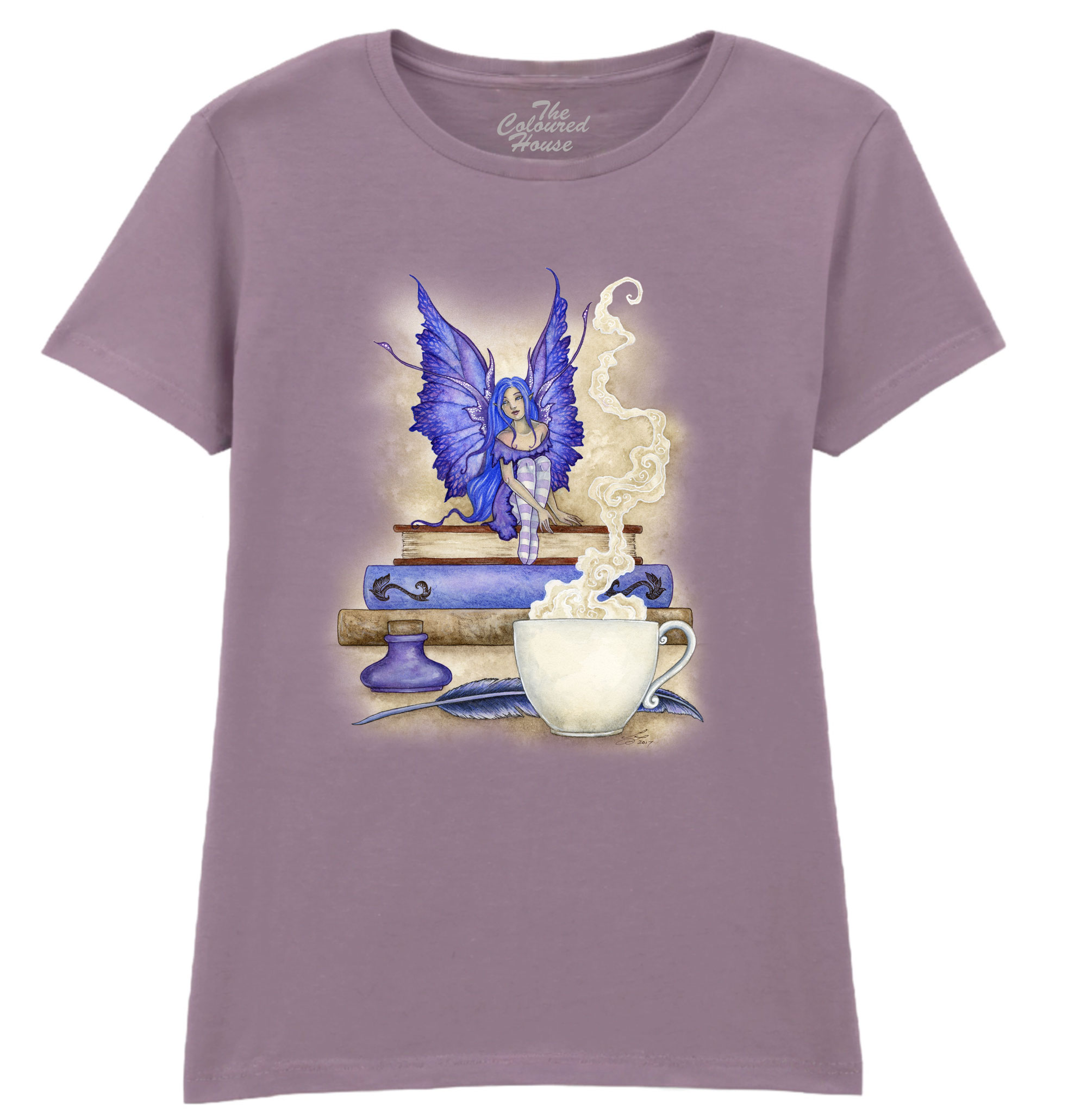 Blue Bookworm Ladies T-shirt