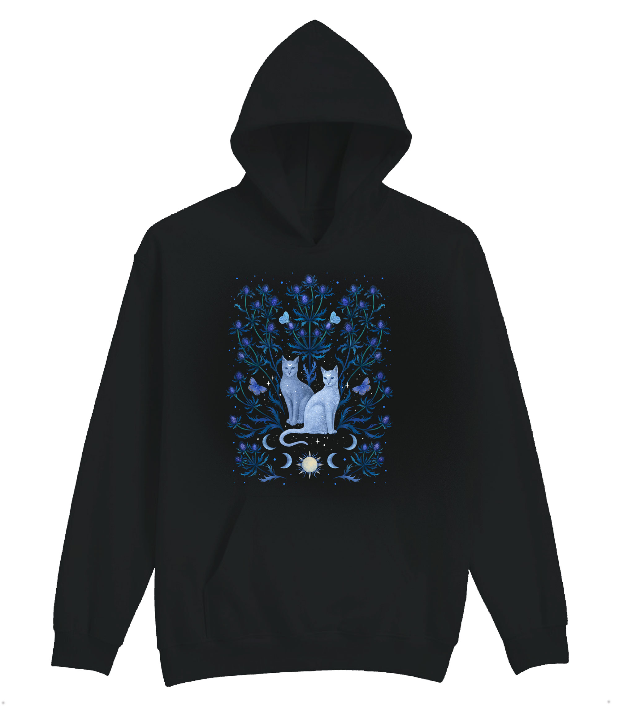 Blue Thistle Cats Hoodie