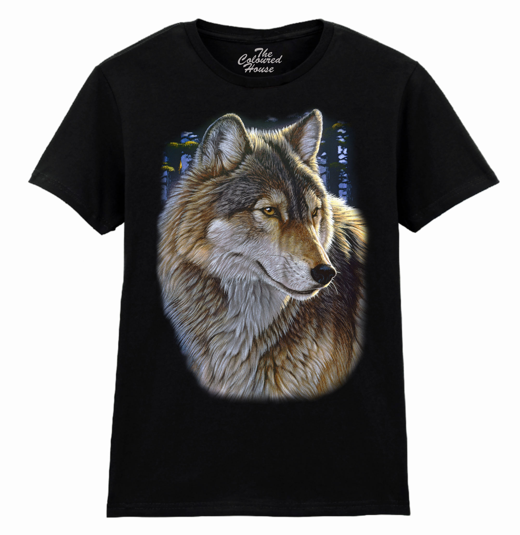 Evening Wolf Portrait Ladies T-shirt