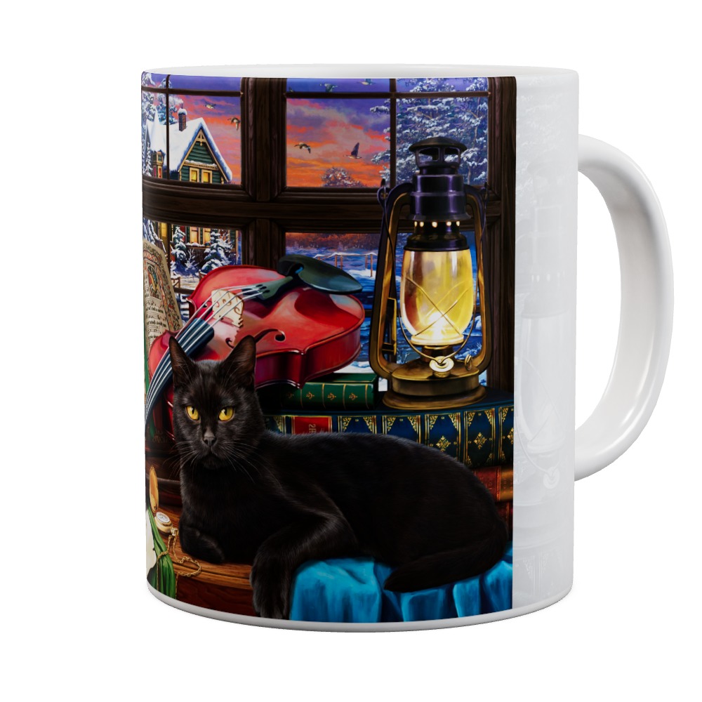 Black Cat And Musical Still Life Mug