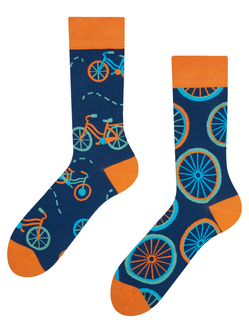 Regular Socks Orange Bicycle