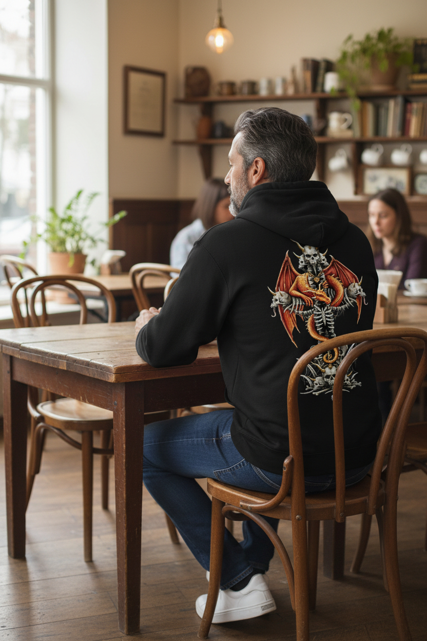 Dragon Skull Cross Hoodie