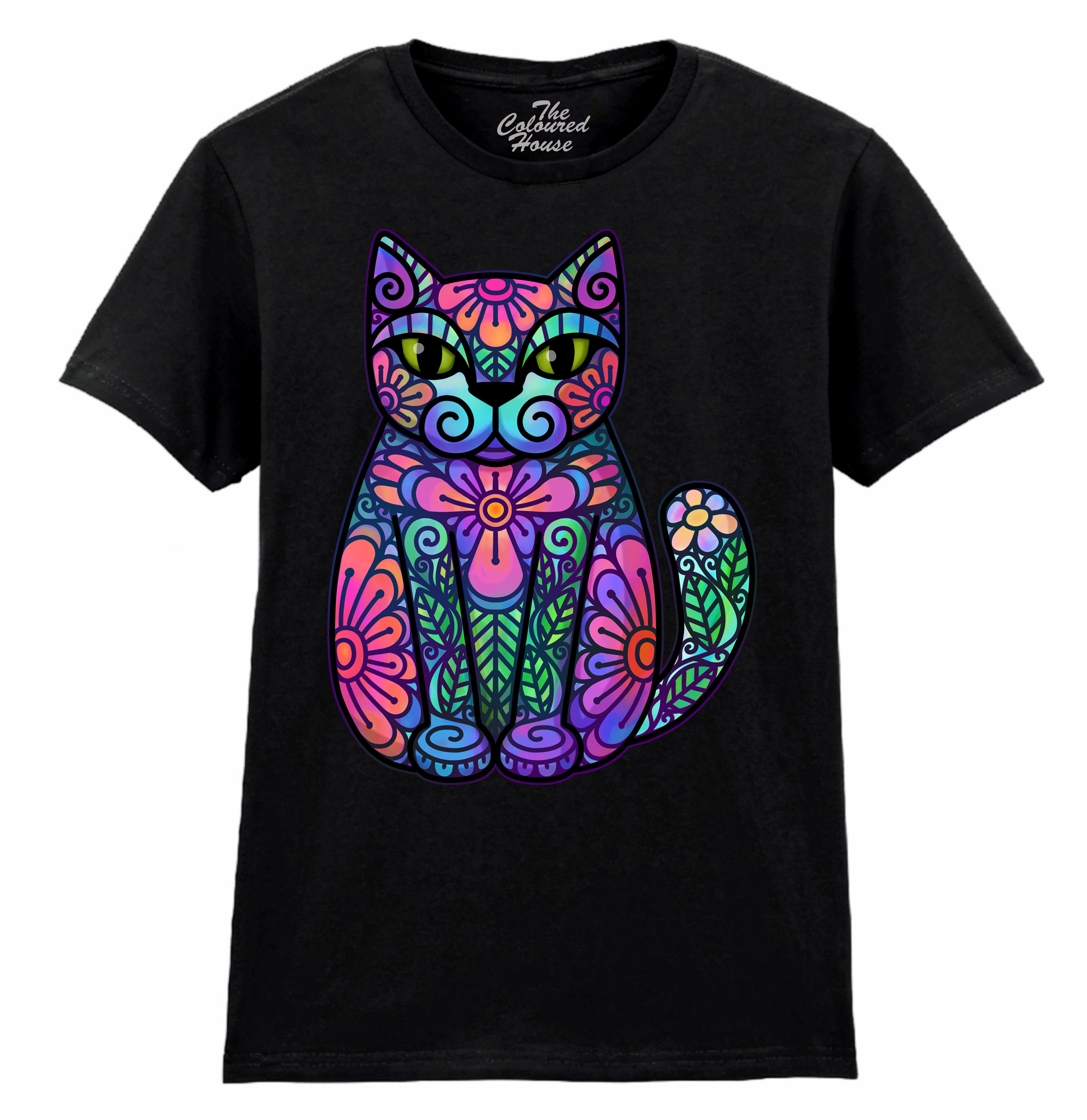 Flowers And Leaves Cat Ladies T-shirt