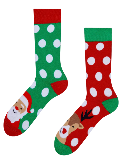 Crazy Warm Socks Santa and Rudolph