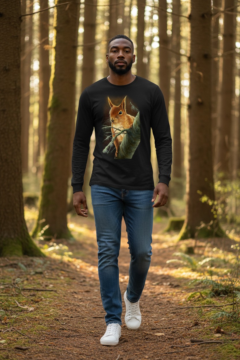 Curious Red Squirrel Longsleeve