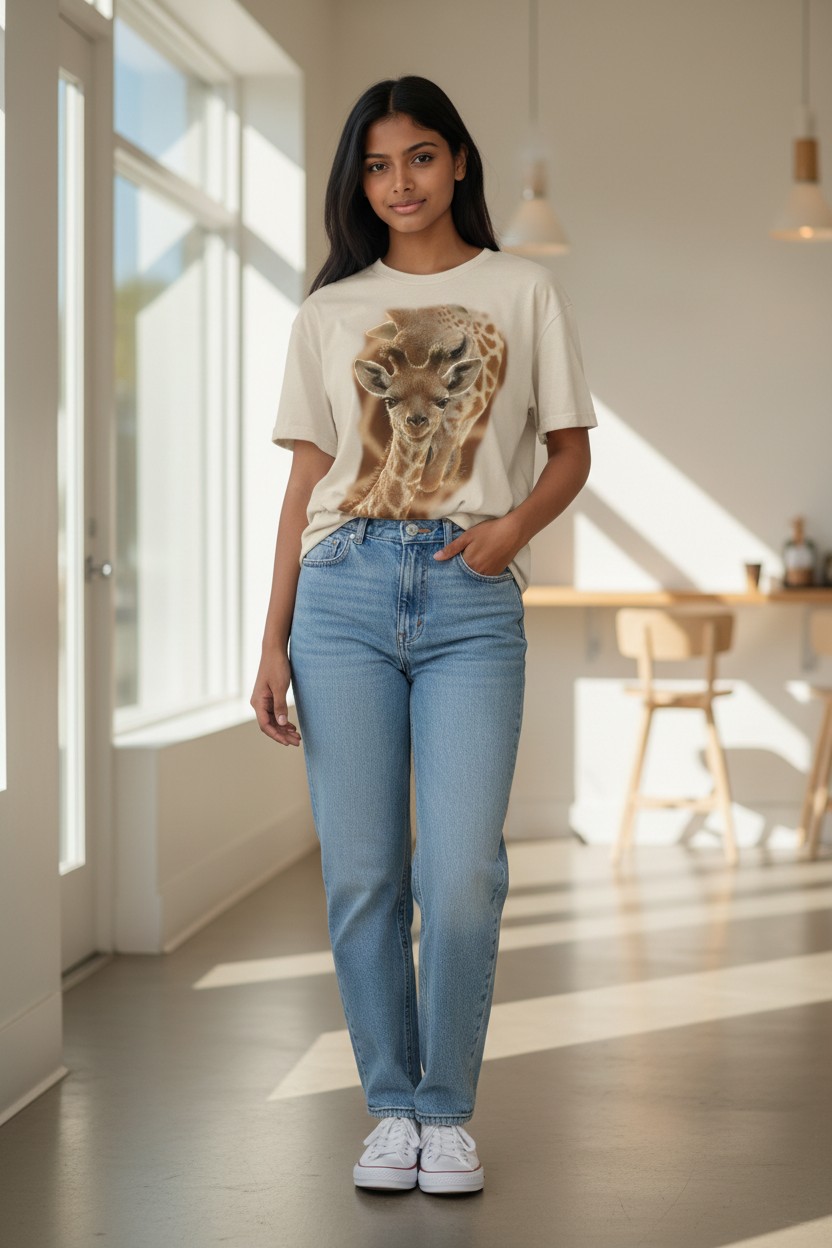 Newborn - Giraffe Ladies T-shirt