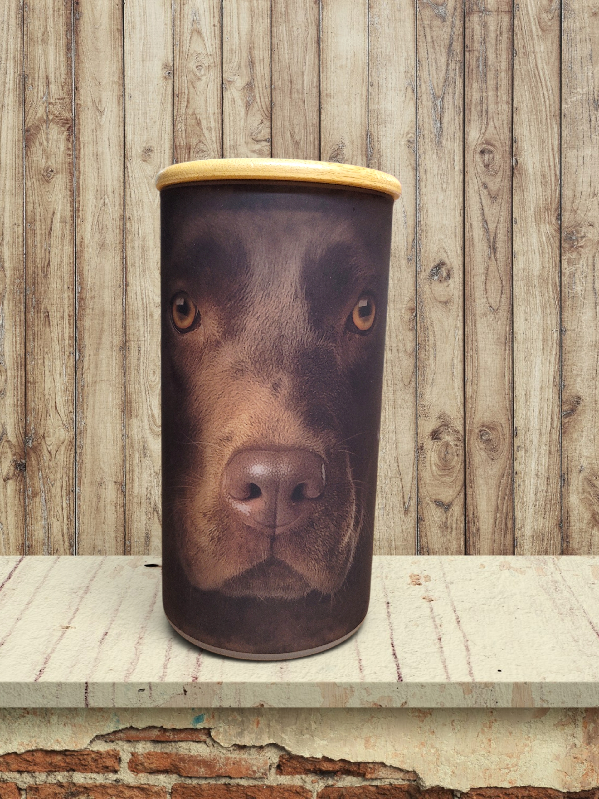 Big Face Chocolate Labrador - Storage Jar 25Oz