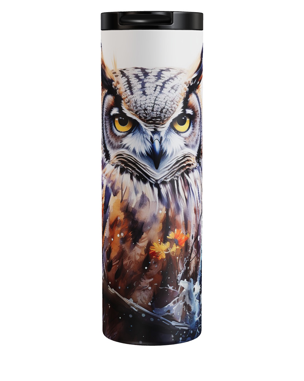 Watercolor Great Horned Owl Tumbler Watercolor Great Horned Owl Tumbler